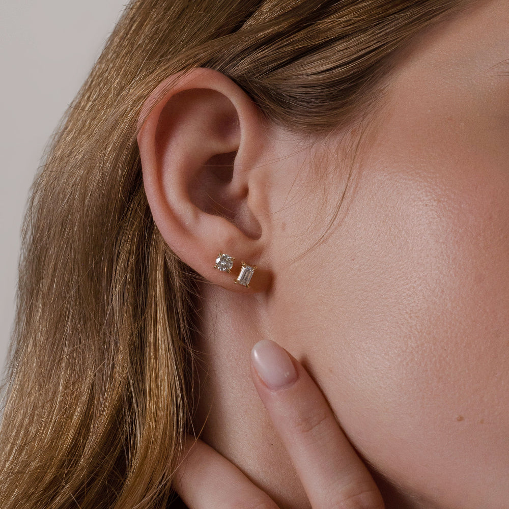 The Iris Earrings - Emerald Studs