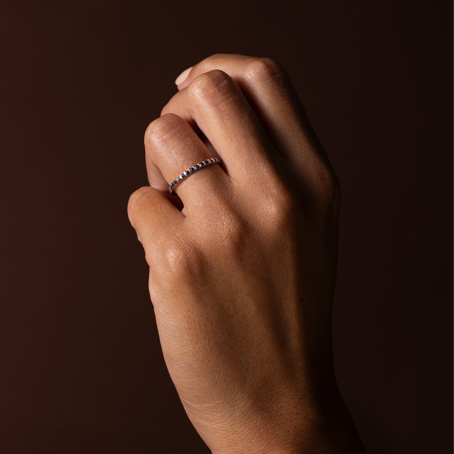 The Niah Ring - Cultured Sapphire Wedding Ring