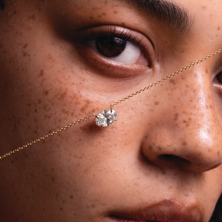 The Iris Necklace - East-West Oval Pendant