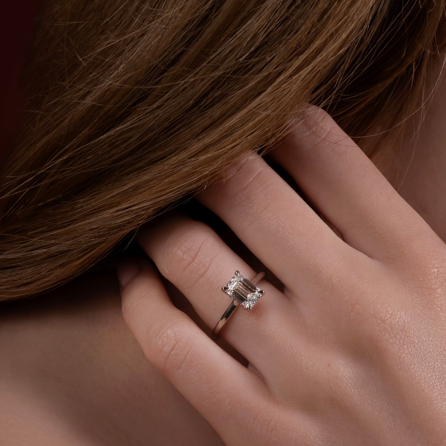The Audrey Ring - Emerald Cathedral Solitaire