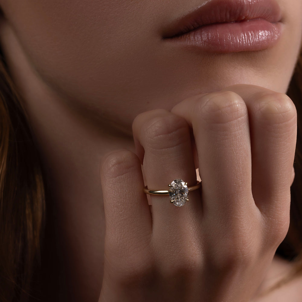 The Luise Ring™ - Low Set Oval Solitaire