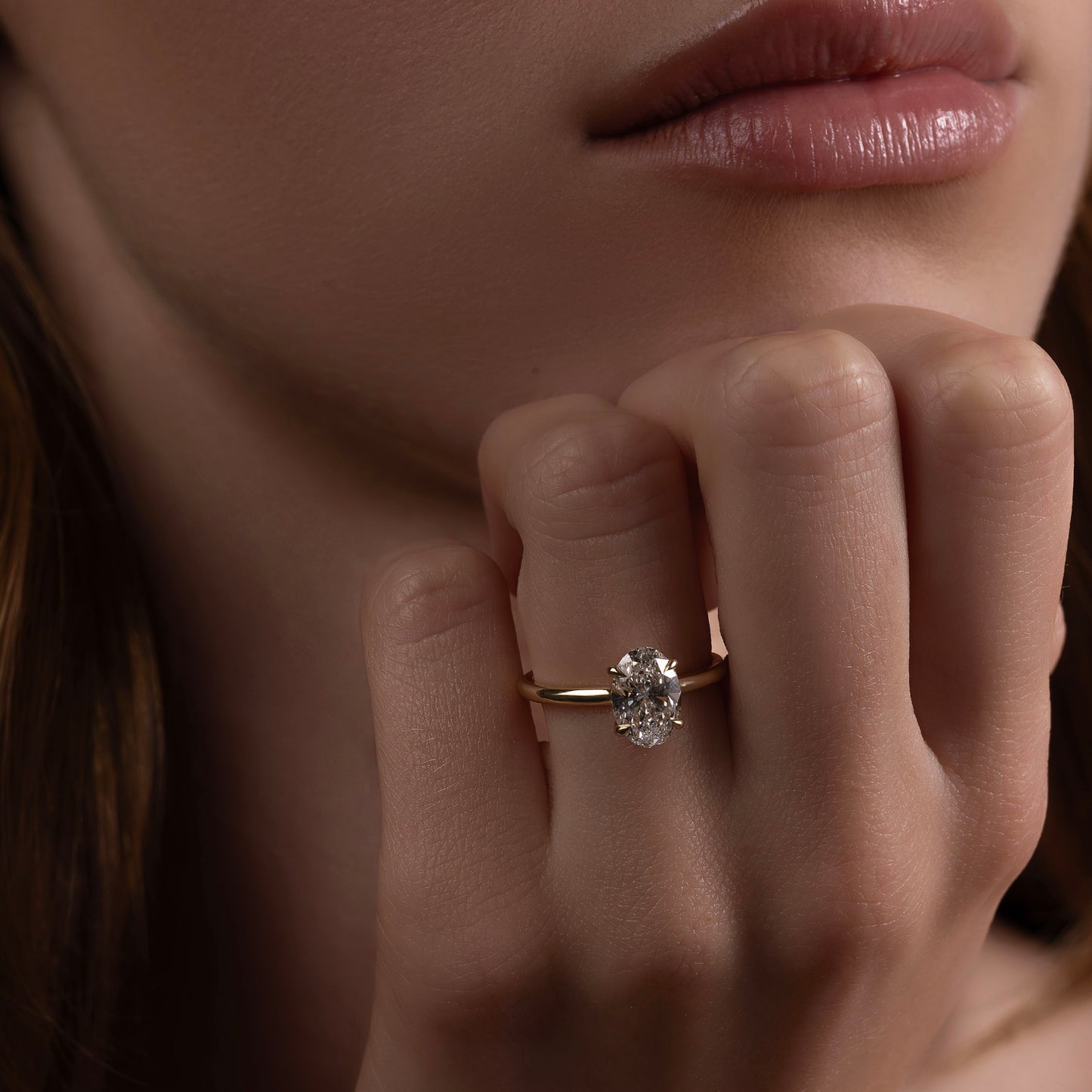 The Luise Ring™ - Low Set Oval Solitaire