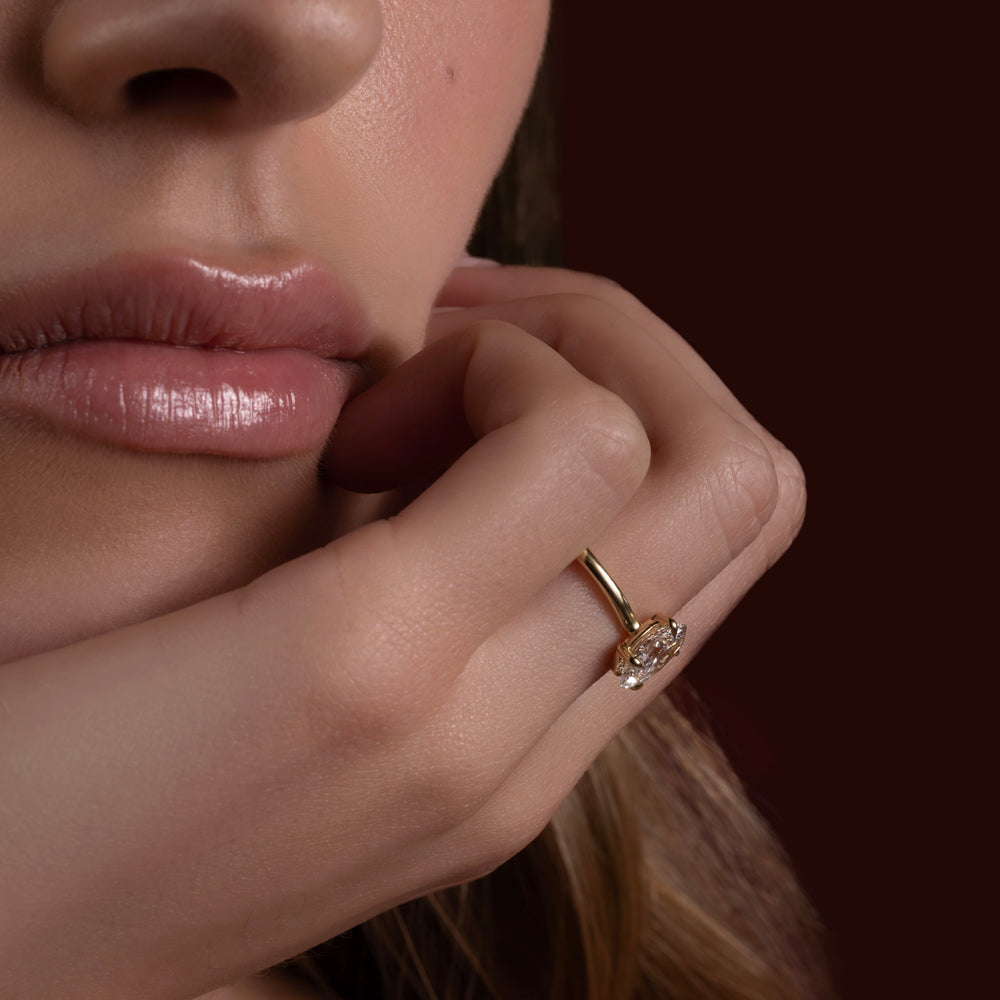 
                      
                        The Luise Ring™ - Low Set Oval Solitaire
                      
                    