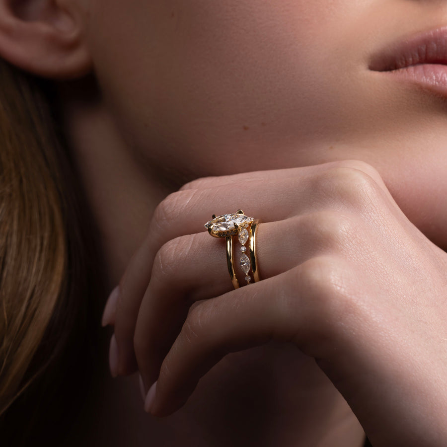 The Arie Ring - Marquise Cathedral Solitaire