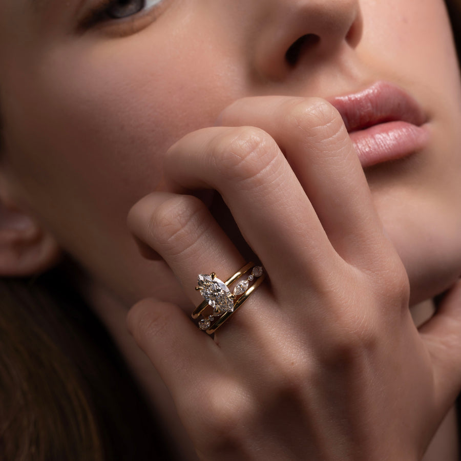 The Arie Ring - Marquise Cathedral Solitaire