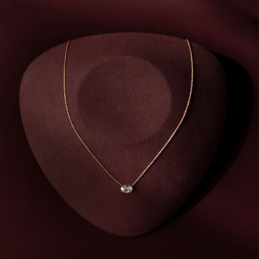 The Iris Necklace - East-West Oval Pendant