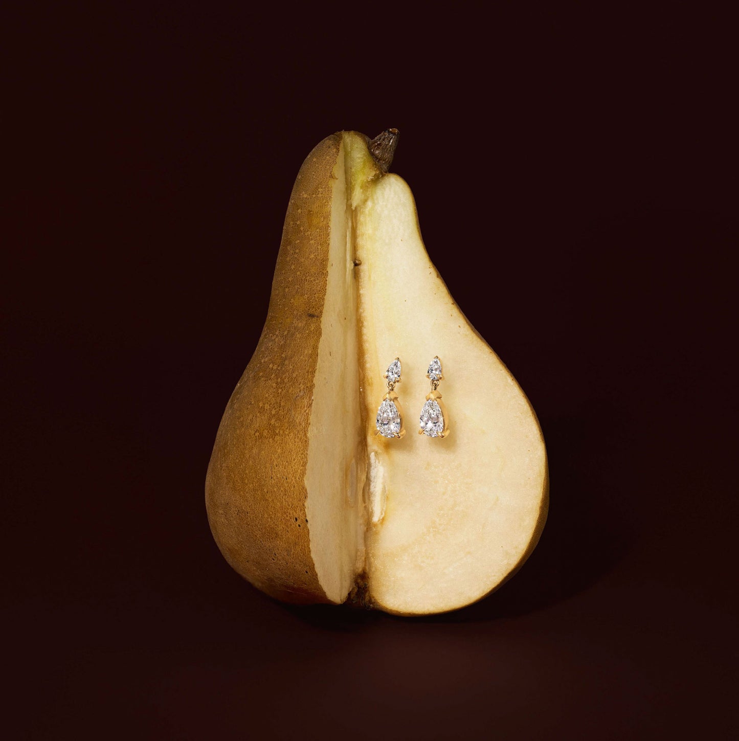 The Arietta Earrings - Pear Double Drop Earrings
