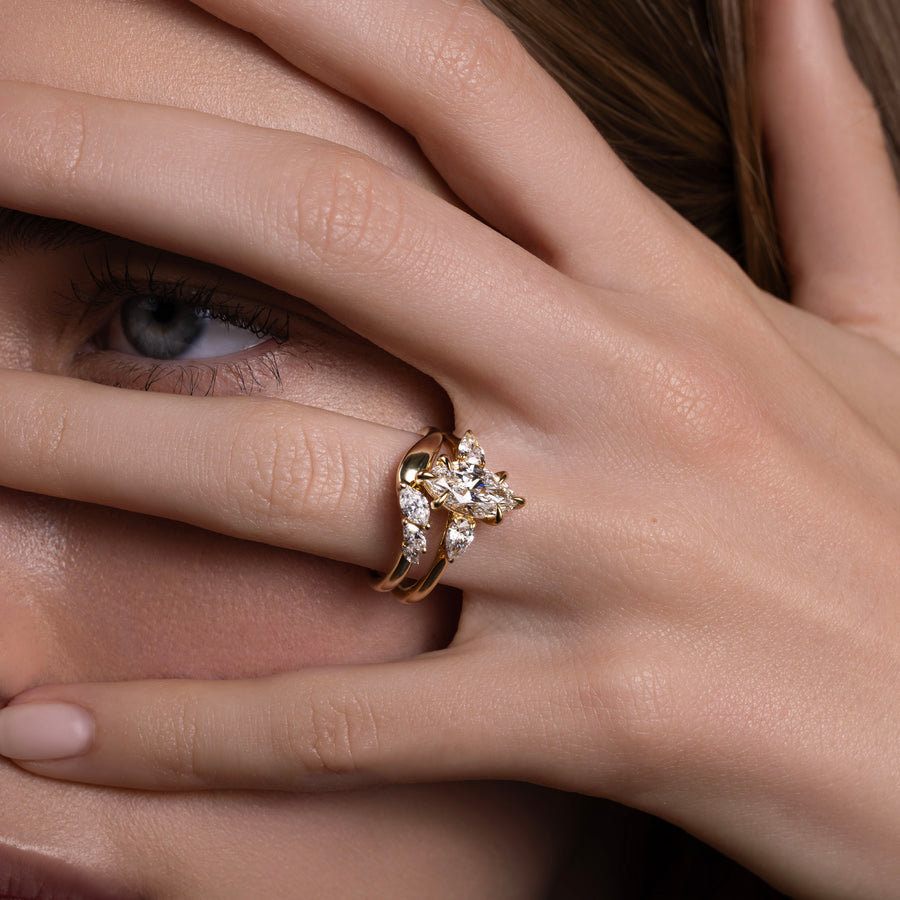 The Eve Ring - Curved Marquise Wedding Ring