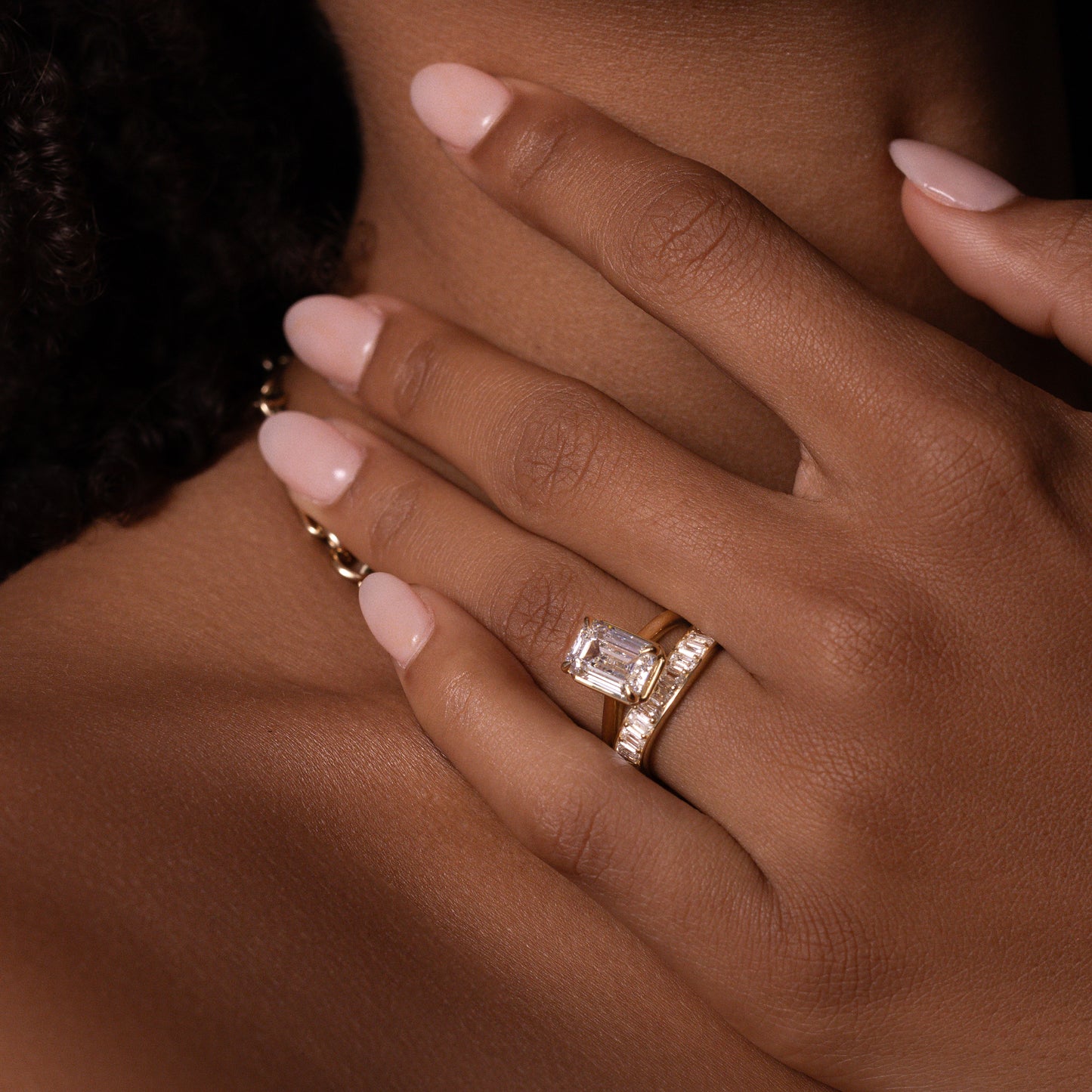 The Audrey Ring - Emerald Cathedral Georgian Solitaire