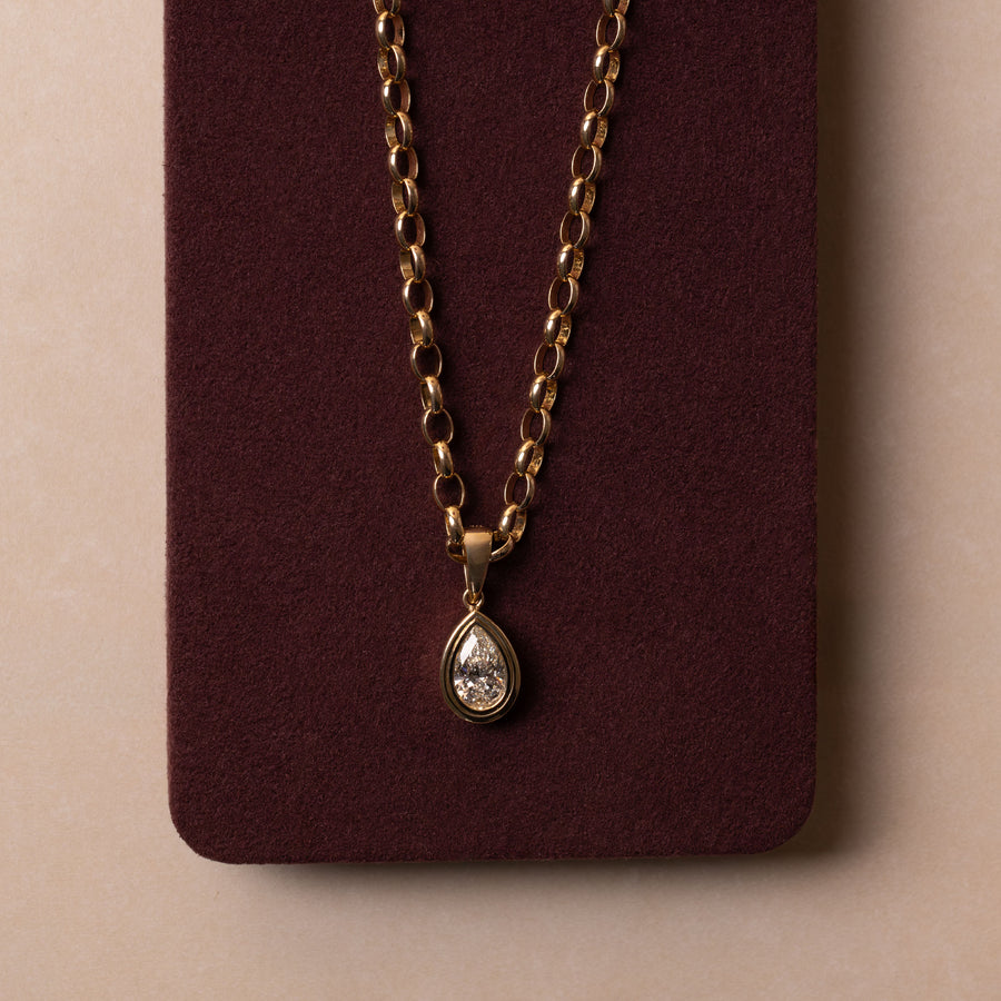 The Adira Pear Double Bezel Pendant