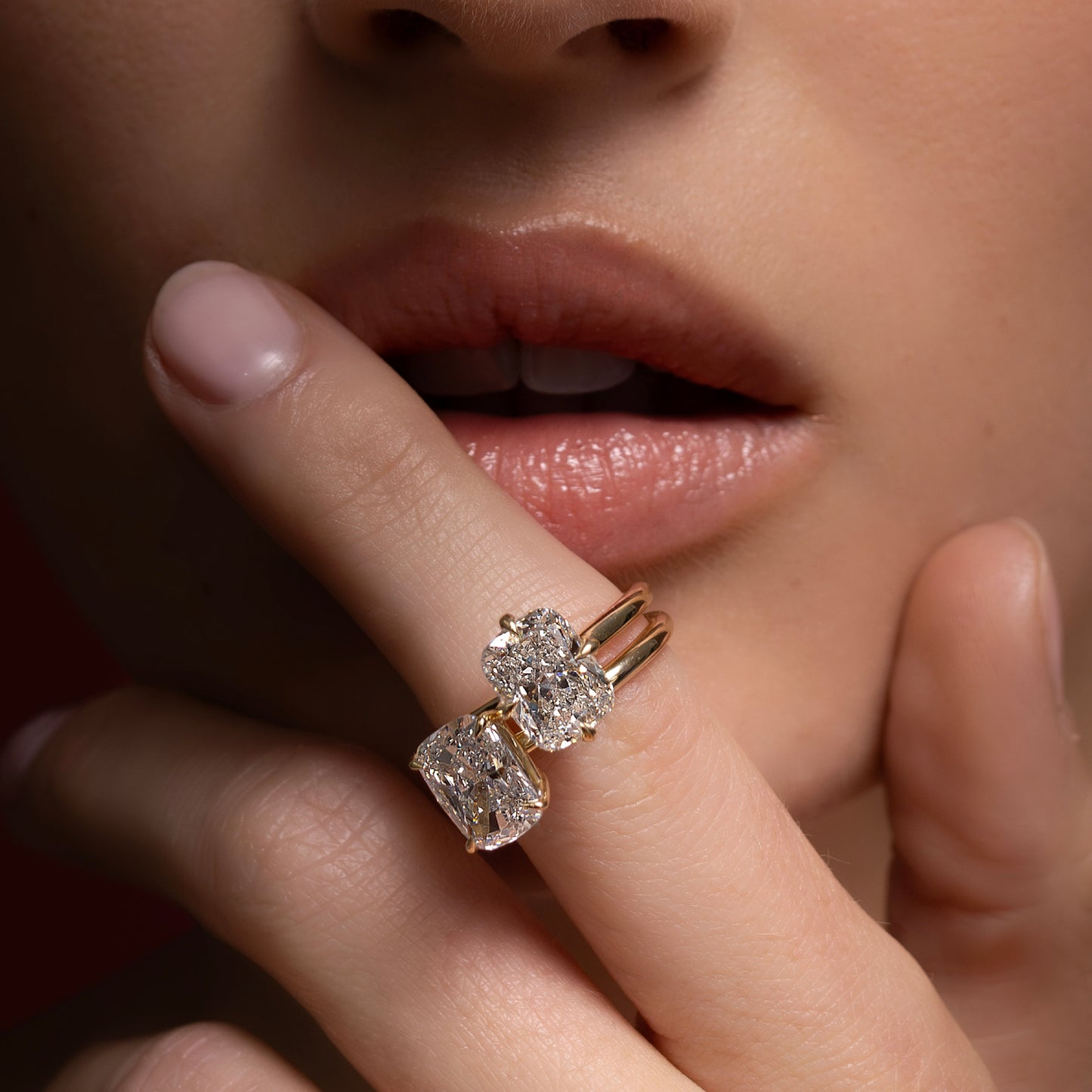 The Ophelia Ring - Elongated Cushion Solitaire
