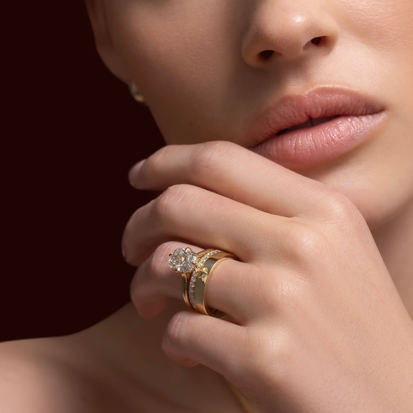 The Ophelia Ring - Elongated Cushion Cathedral Solitaire