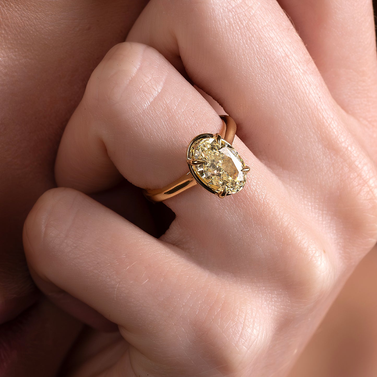 The Luise Ring - Oval Cathedral Georgian Solitaire
