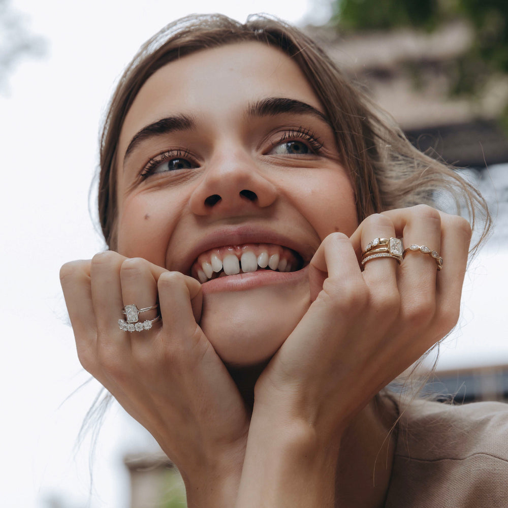 
                      
                        The Vienna Ring - Radiant Half Bezel Solitaire
                      
                    