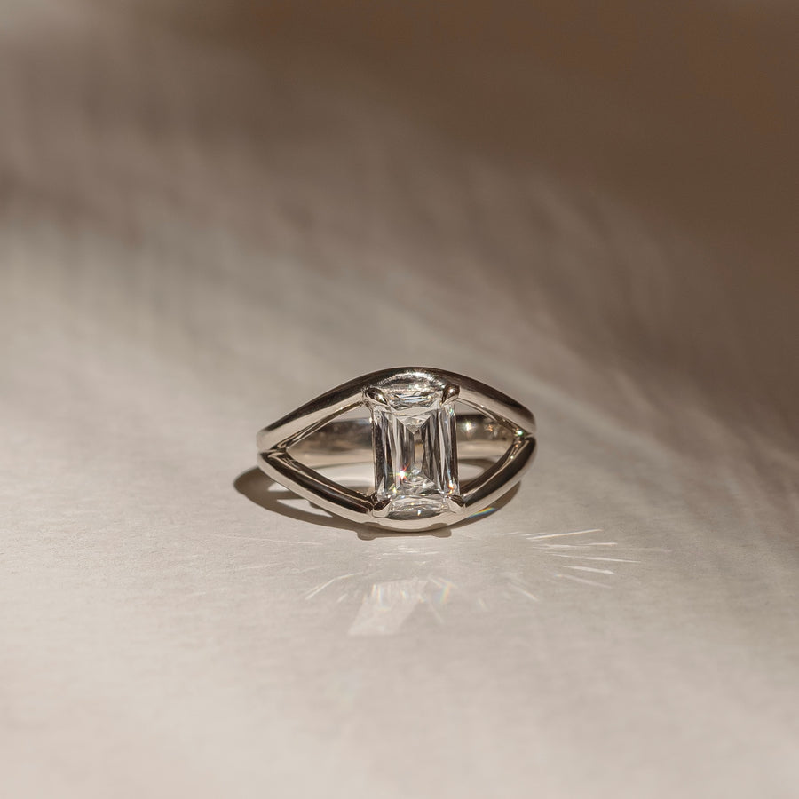The Elise Ring - Split Shank Radiant Solitaire