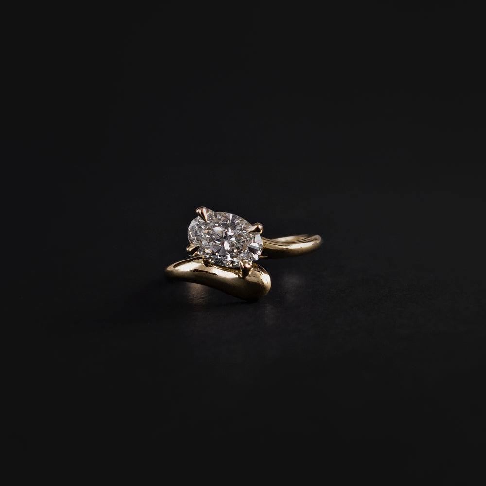 
                      
                        The Sarina Ring - Floating Oval Solitaire with Twisted Band
                      
                    