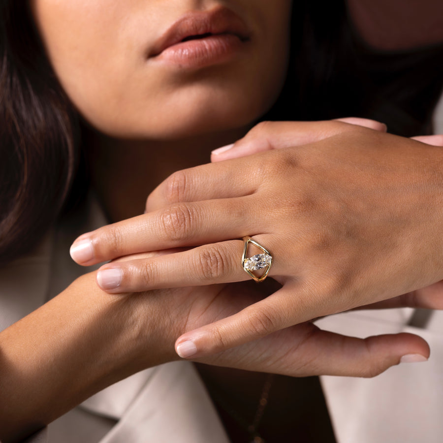 The Elise Ring - Split Shank Marquise Solitaire