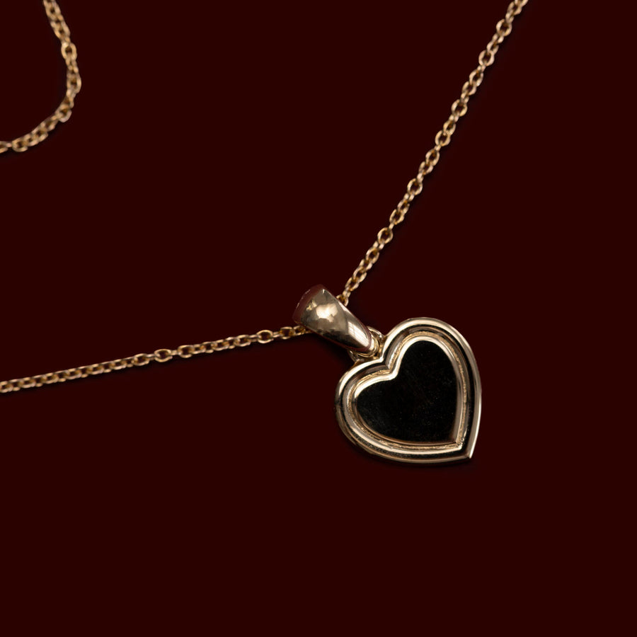The Signature Heart Letter Pendant - 9K Yellow Gold