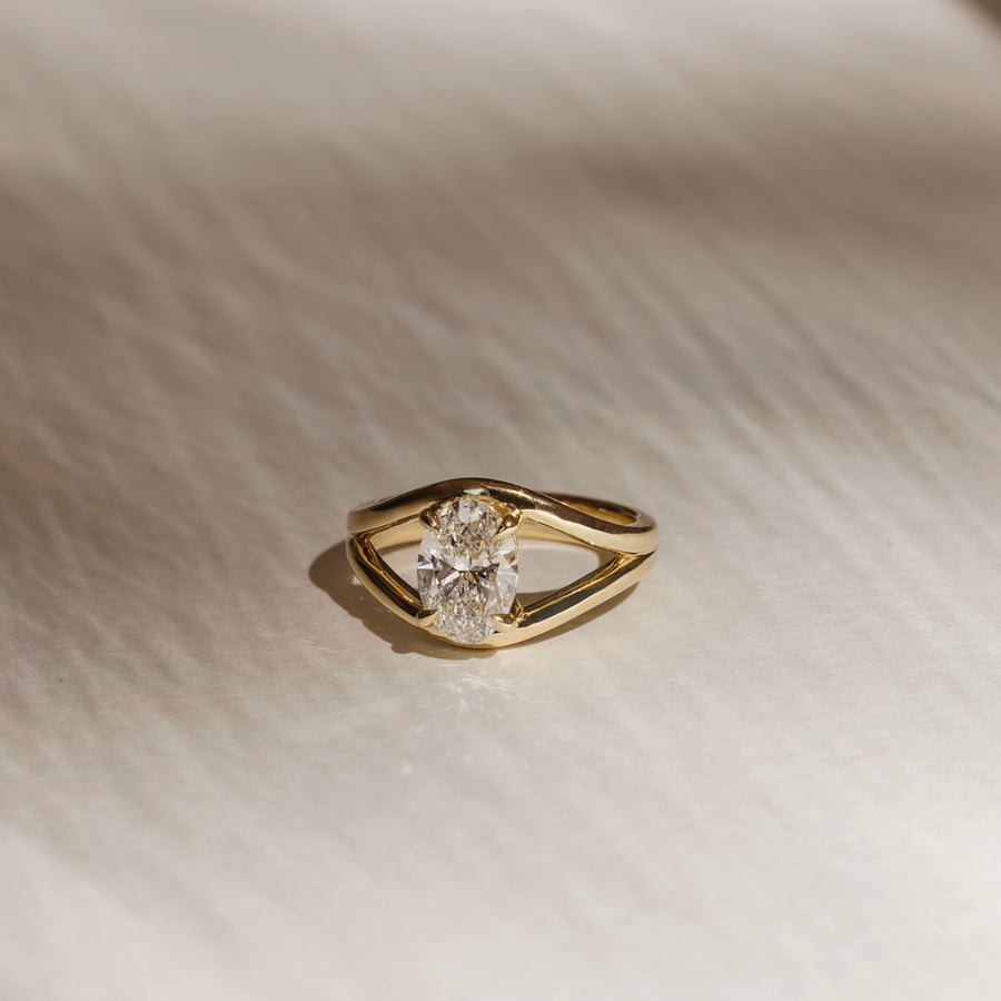 The Elise Ring - Split Shank Oval Solitaire