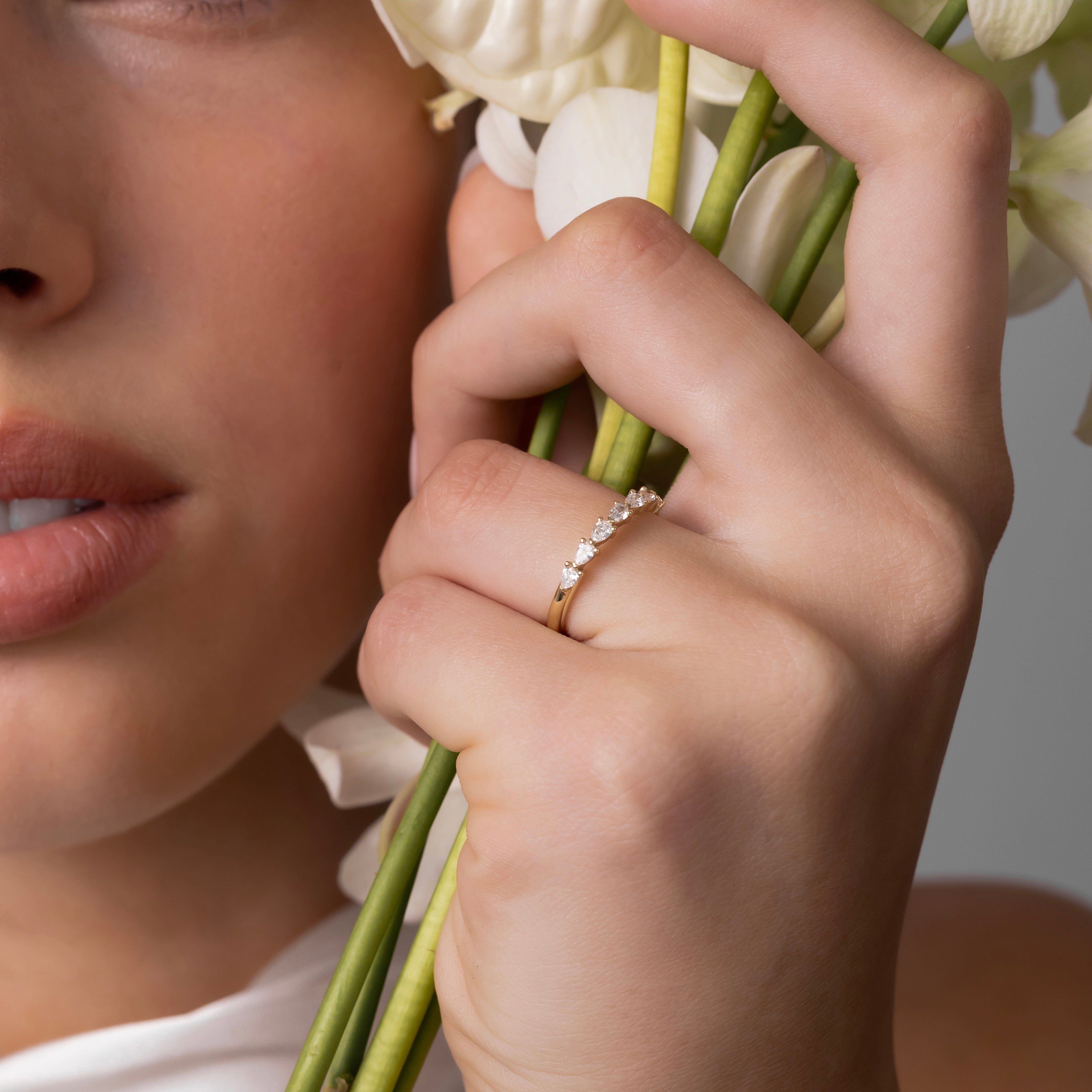 The Lucie Ring - Horizontal Pear Wedding Ring - TMC Fine Jewellers