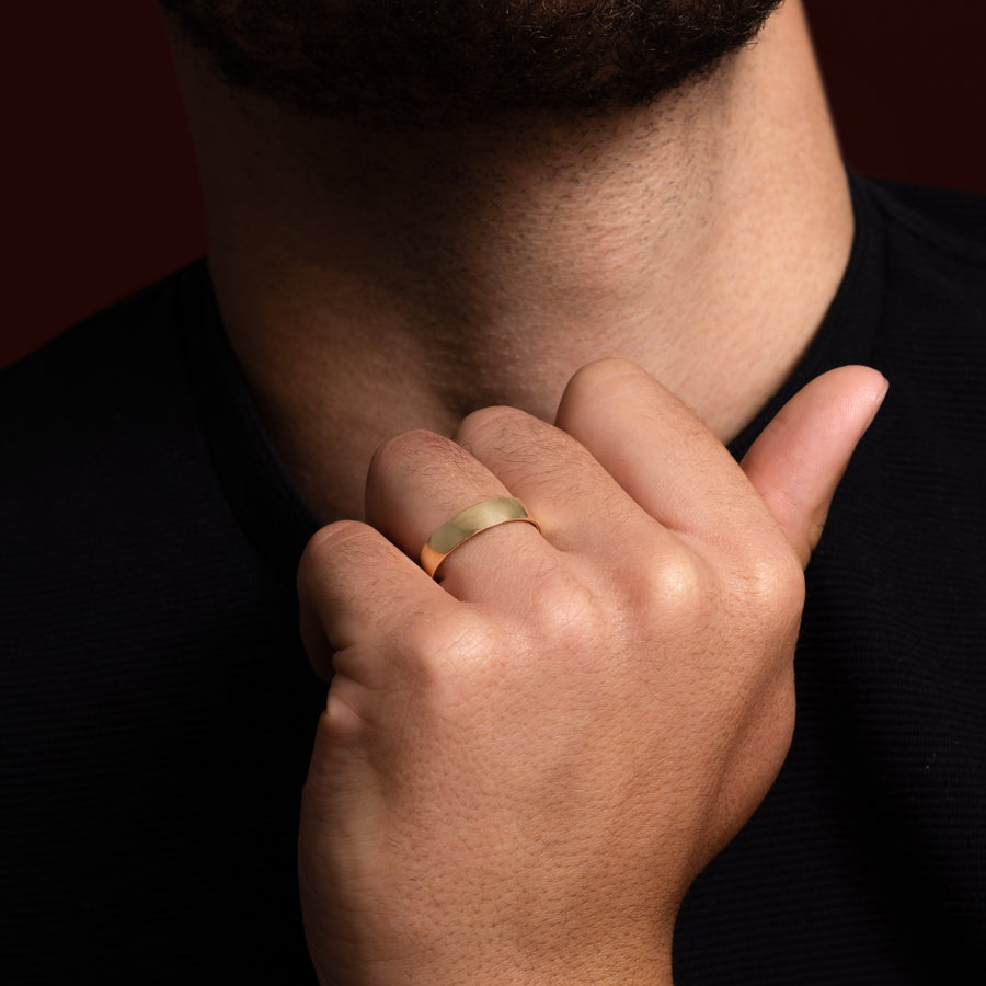 The Arlo Ring - Brushed Soft Chamfered Edge Men’s Wedding Band