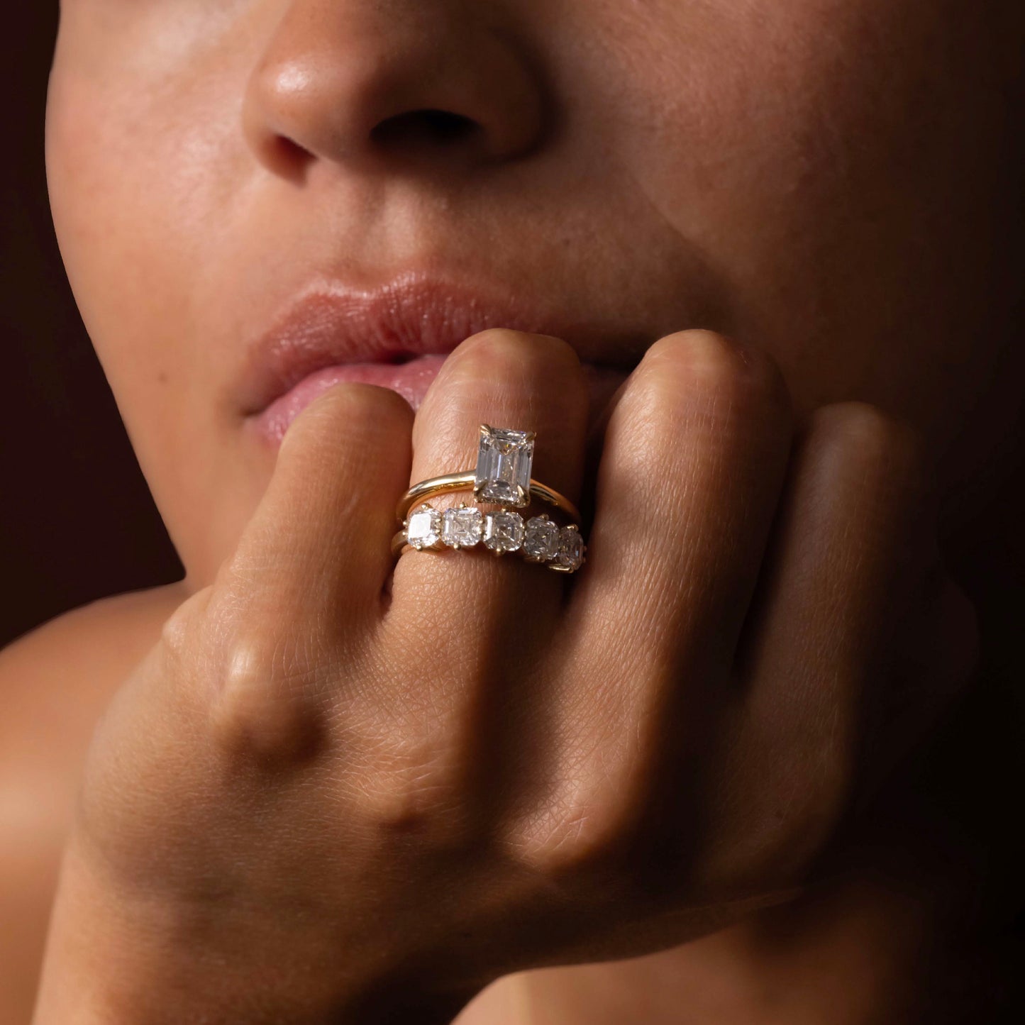 The Audrey Ring - Emerald Cathedral Solitaire