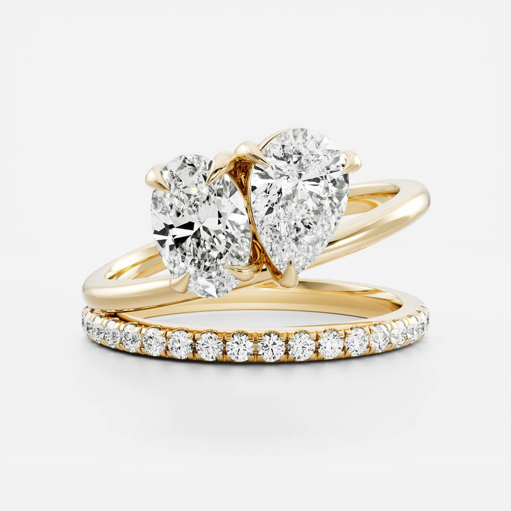 The Emerie Ring - Double Band Oval and Pear Toi Et Moi