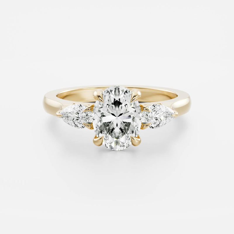 The Florence Ring - Oval and Pear Cathedral Trilogy