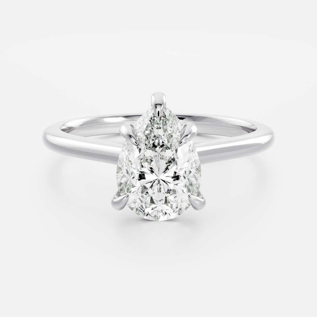 The Sophia Ring - Pear Cathedral Solitaire