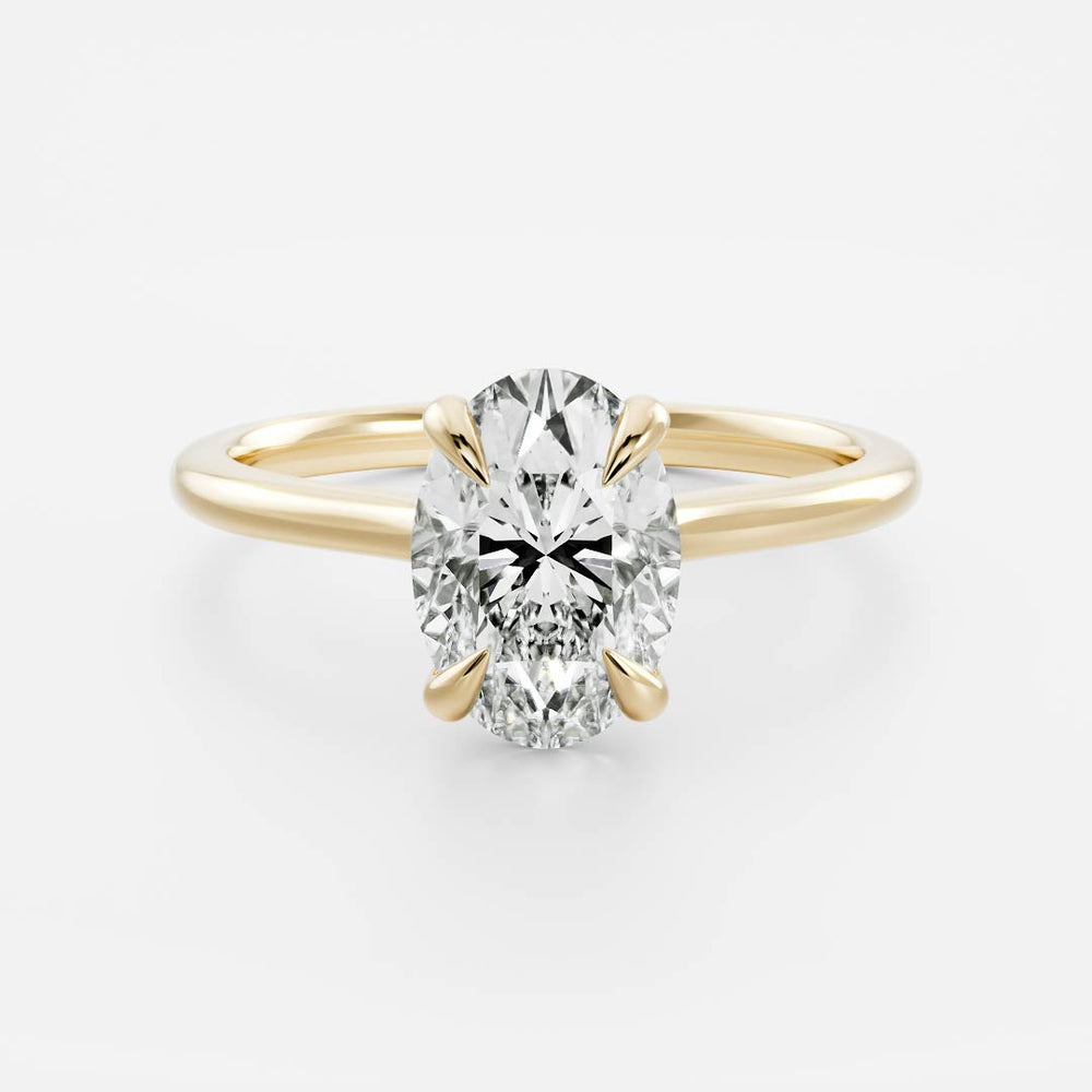 The Luise Ring™ - Oval Cathedral Solitaire