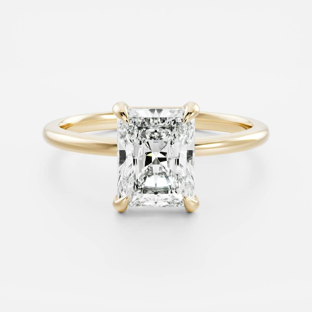 The Vienna Ring - 3.5ct Moissanite Radiant Solitaire with Hidden Halo