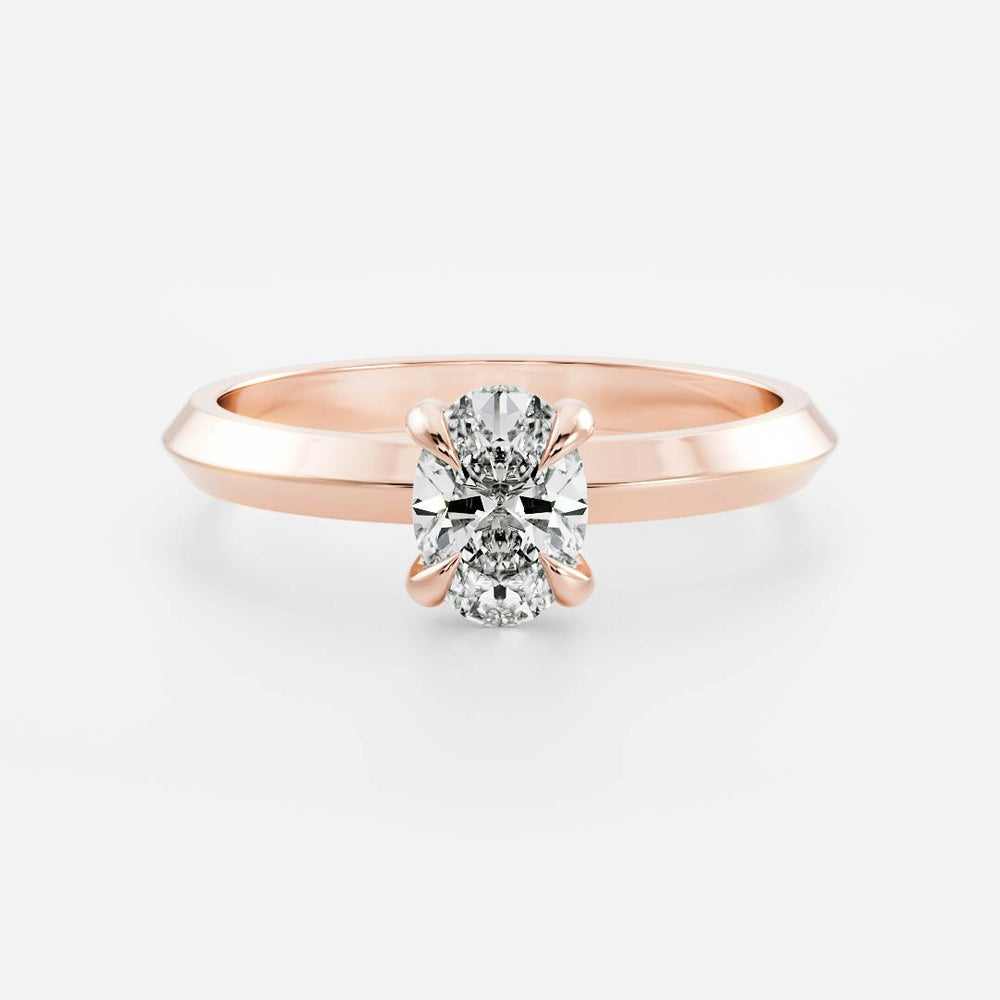 
                      
                        The Luise Ring - Oval Solitaire With Knife Edge Band
                      
                    