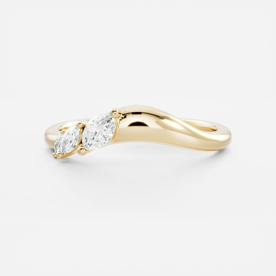 The Eve Ring - Lab Diamond Curved Marquise Wedding Ring