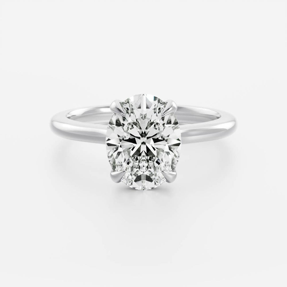 The Luise Ring - 2.5ct Low Set Moissanite Oval Solitaire