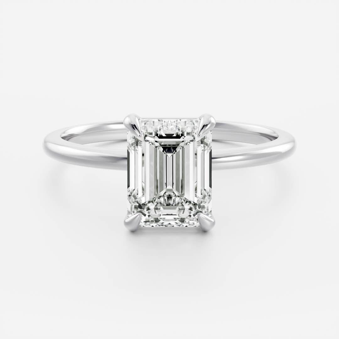 The Audrey Ring - 1.9ct Moissanite Emerald Solitaire