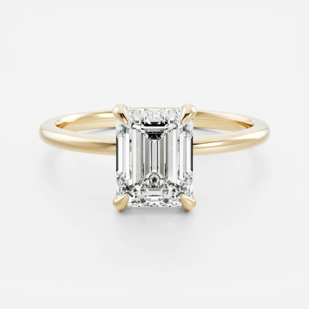 The Audrey Ring - 1.56ct Lab Grown Diamond Emerald Solitaire with Hidden Halo