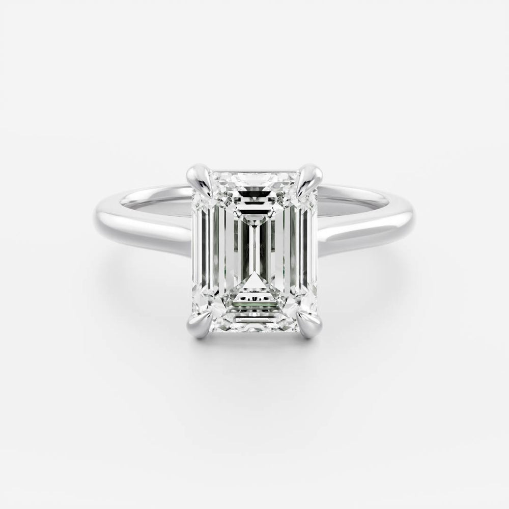 
                      
                        The Audrey Ring - 1.52ct Lab Grown Emerald Cathedral Solitaire With Hidden Halo
                      
                    