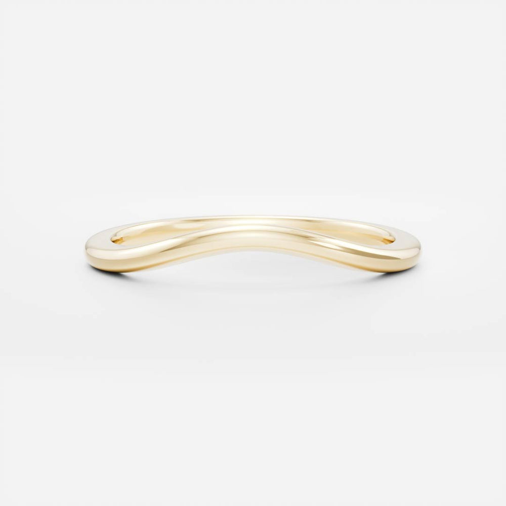 The Classic Curved Ring - Yellow Gold Plain Wedding Band