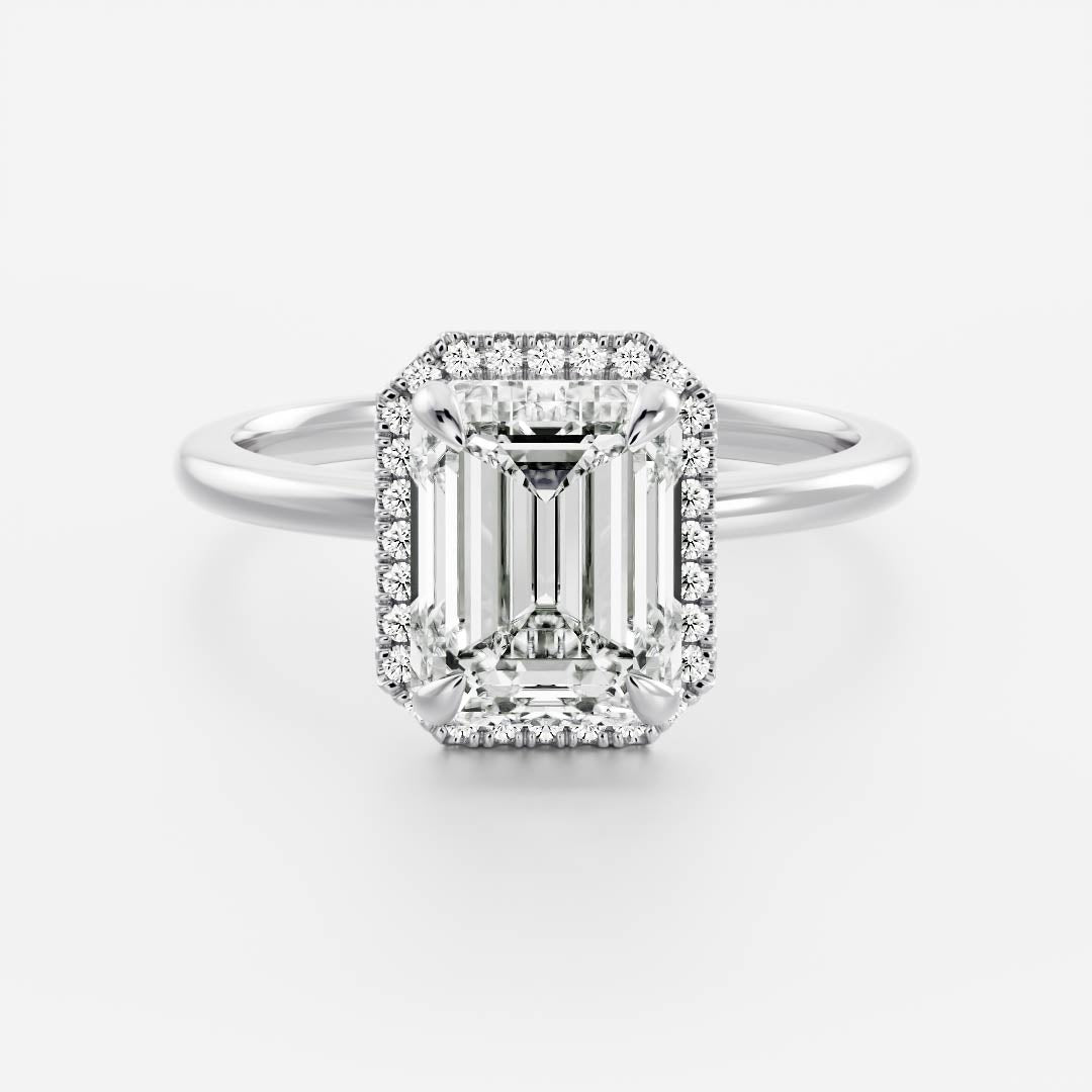 The Audrey Ring - Emerald Halo