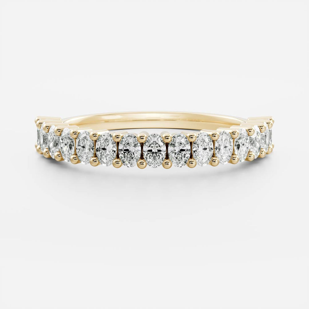 The Gia Ring - Moissanite Half Oval Band