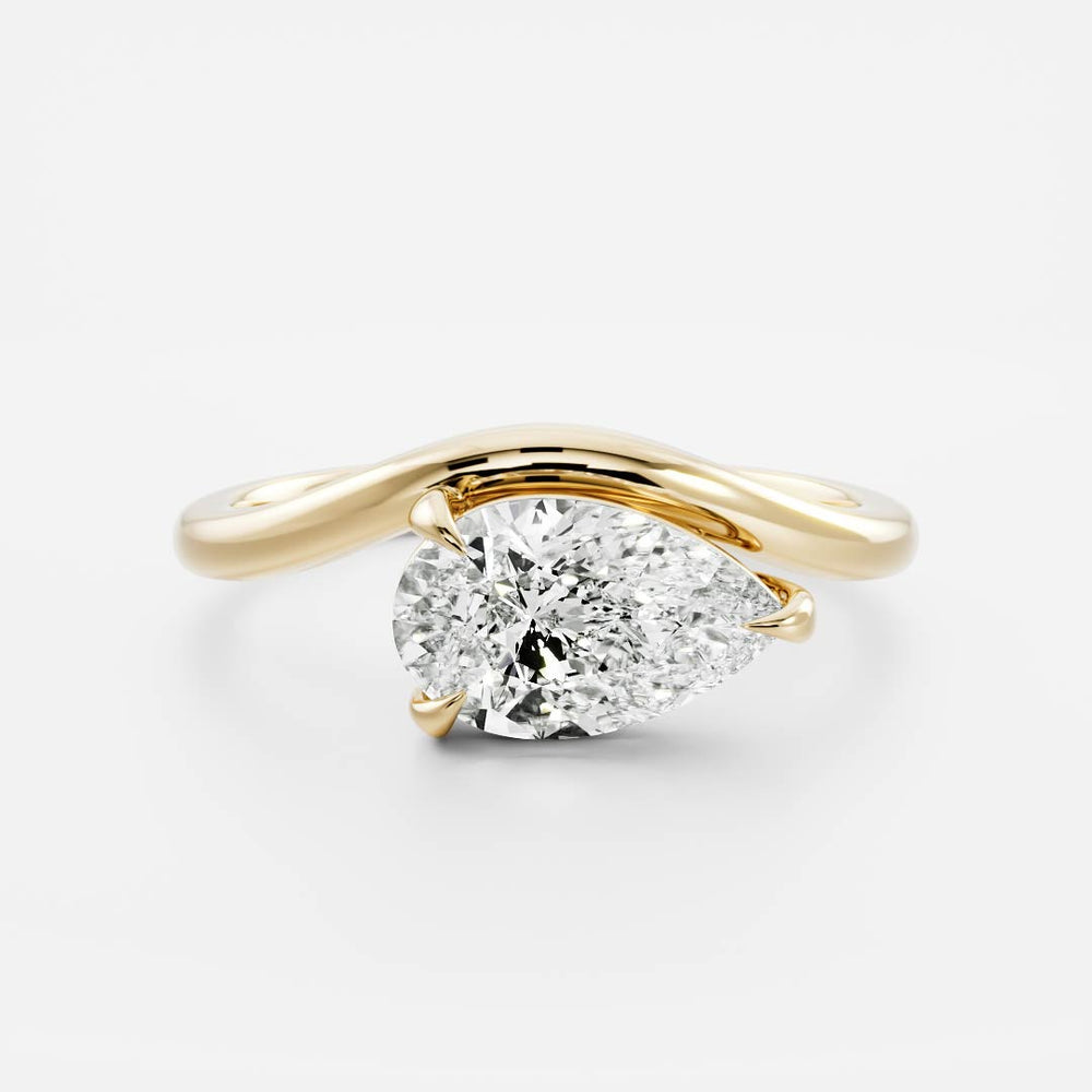 The Maya Ring - 1.54ct Lab Diamond Pear Curved Solitaire