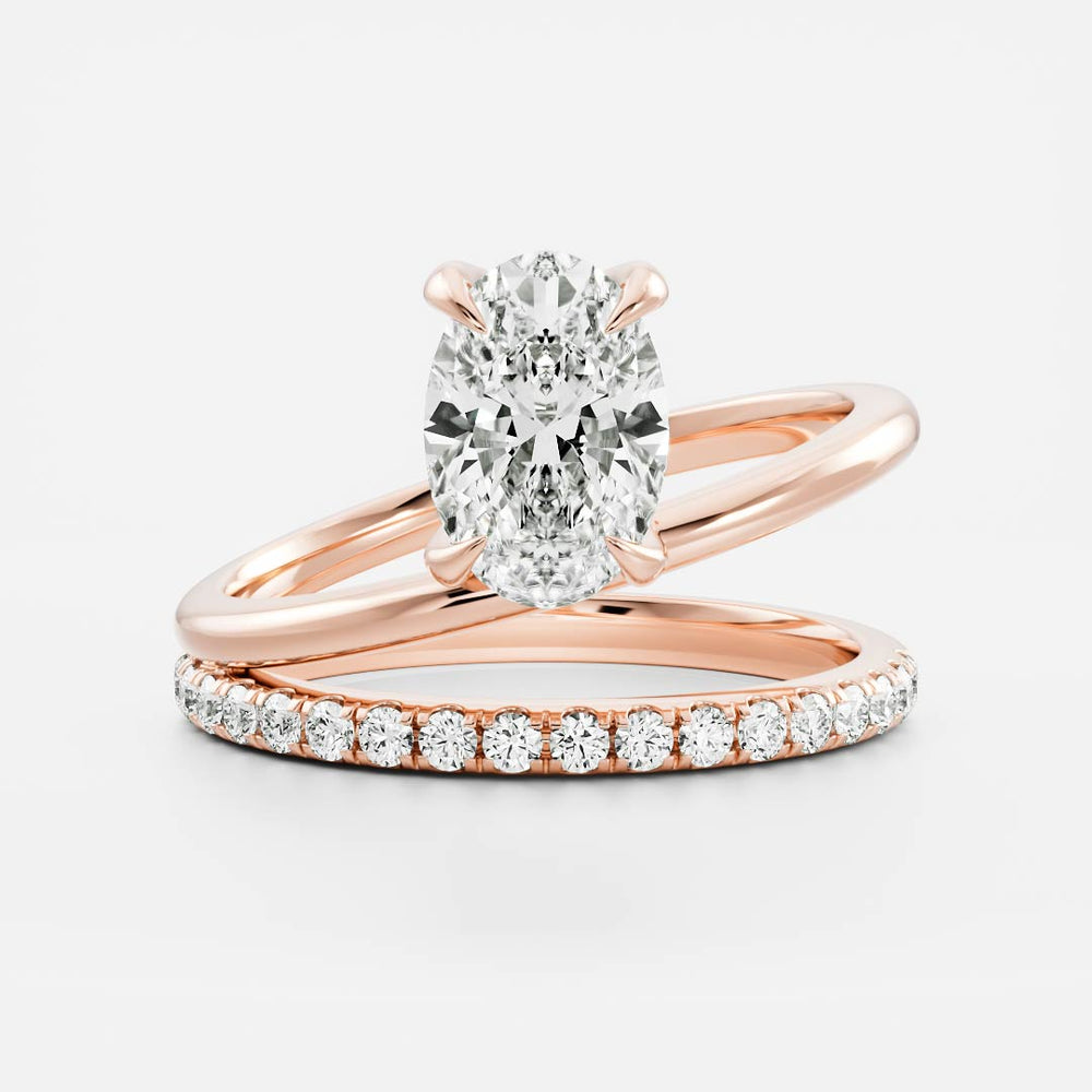 
                      
                        The Emerie Ring - Oval Double Band Solitaire
                      
                    