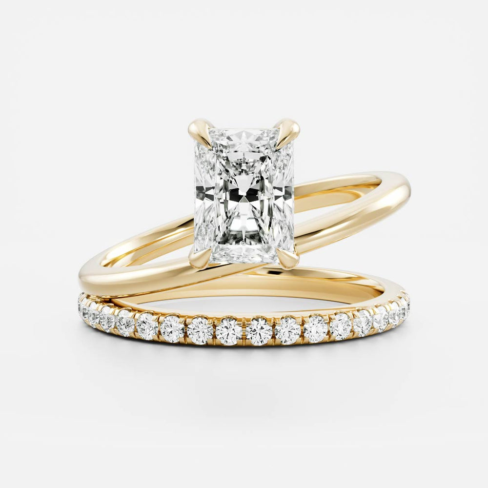 The Emerie Ring - Radiant Double Band Solitaire