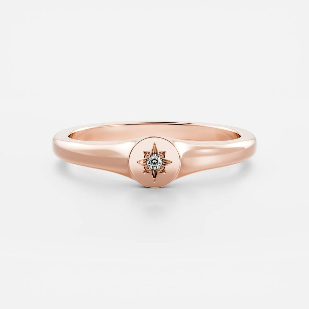 
                      
                        Signature Petite Round Signet Ring
                      
                    