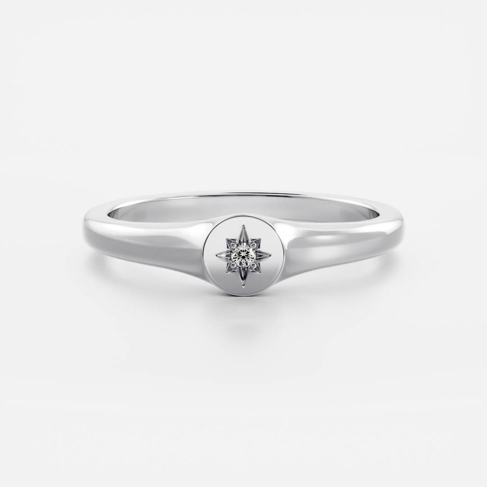 
                      
                        Signature Petite Round Signet Ring
                      
                    