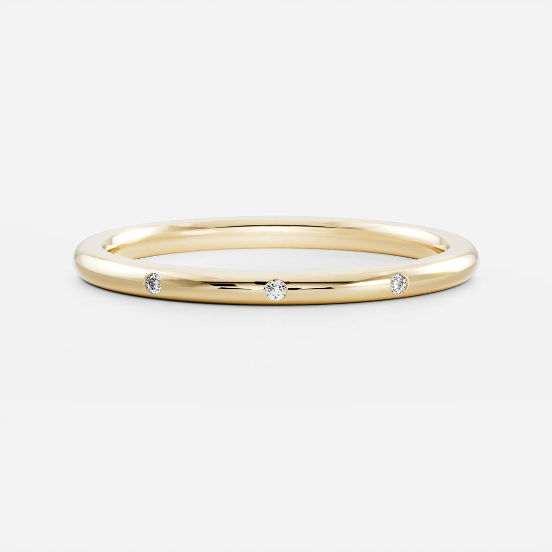 The Mae Ring - Inset Cultured Gemstone Band