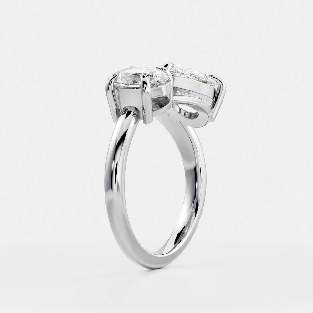
                      
                        The Vivienne Ring - Oval and Pear Curved Toi et Moi
                      
                    