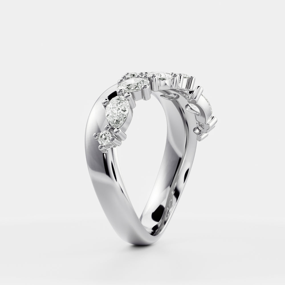 
                      
                        The Nalaya Ring - Scattered Pear and Round Contour Ceremonial Ring
                      
                    
