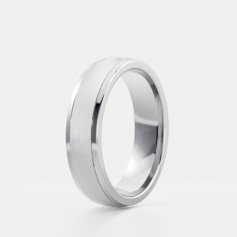 
                      
                        The Deacon Ring - Brushed Bevelled Edge Men's Ceremonial Band
                      
                    