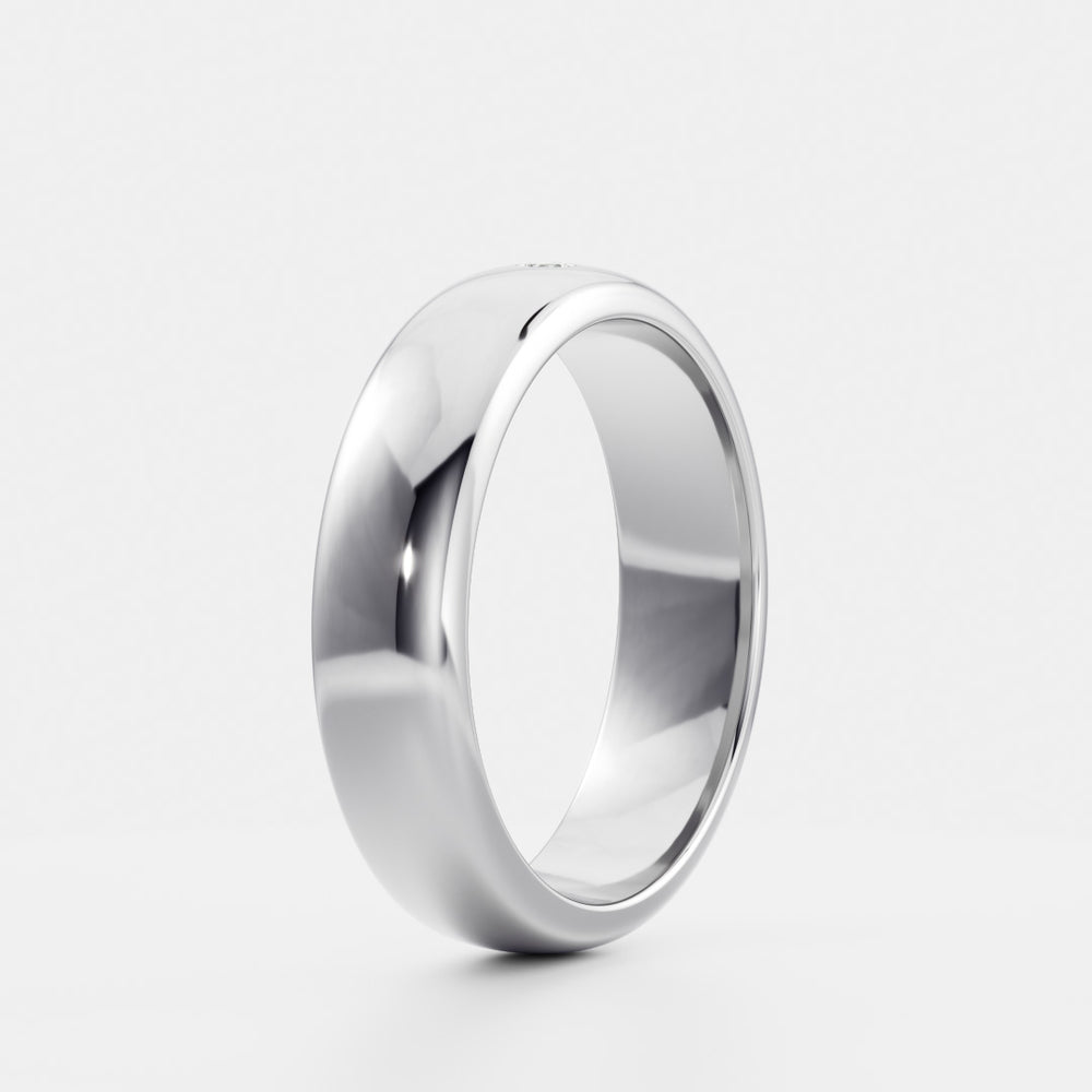 
                      
                        The Alexander Ring -  Round Brilliant Inlay Comfort Fit Men's Ceremonial Band
                      
                    